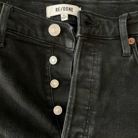 Re/Done High Rise Black Women's Jeans - Picture 7 of 16